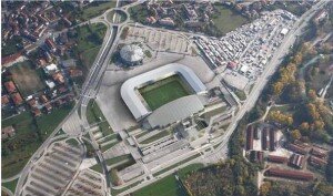 Il nuovo stadio Friuli visto dall'alto