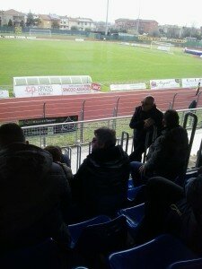 Antonio Martino in tribuna durante Santarcangelo-Torres (foto: Fabio Frongia - sardegnasport.com)