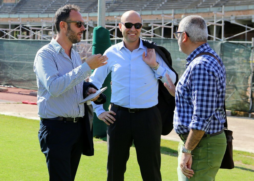 Giulini e Signorelli allo stadio Sant'Elia (foto: Ufficio Stampa Cagliari Calcio)