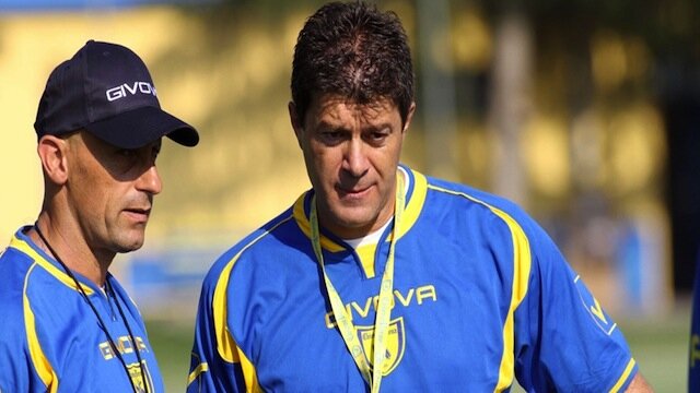 Luciano Foschi con Domenico Di Carlo ai tempi del Chievo 