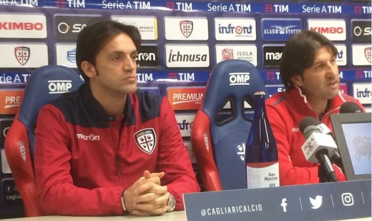 Nicola Legrottaglie e Massimo Rastelli nella conferenza pre Cagliari-Genoa