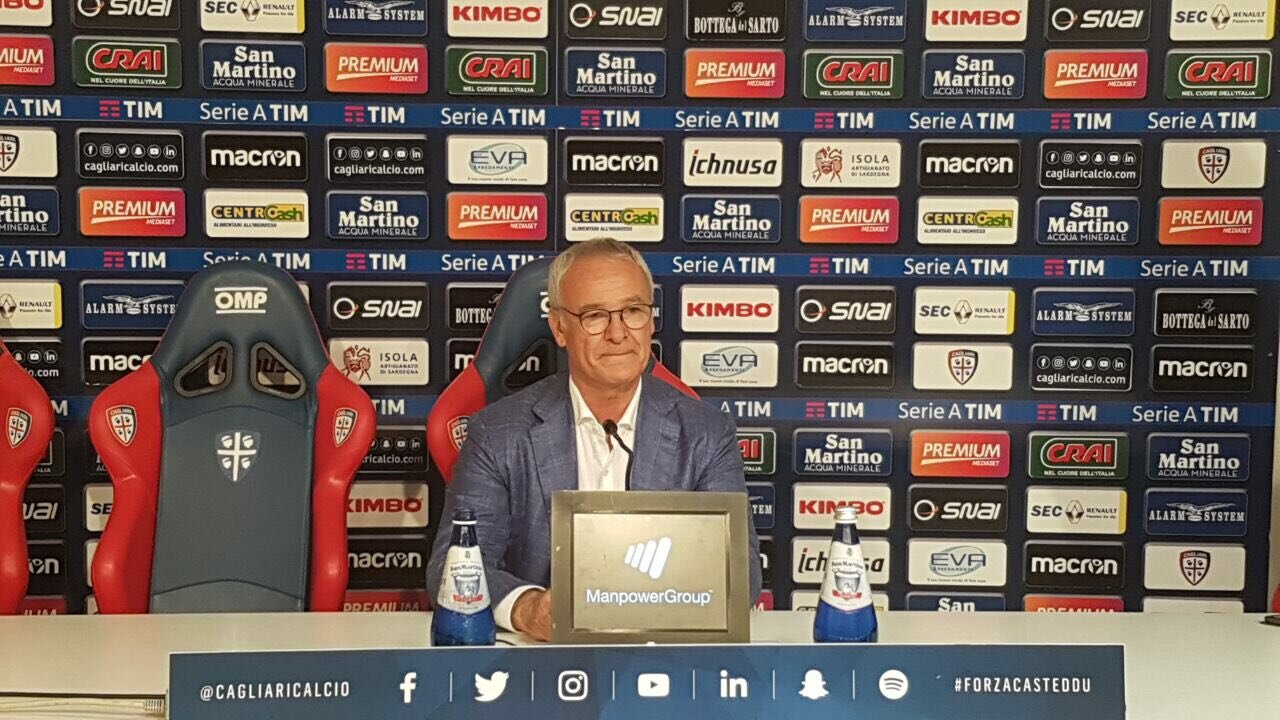 Claudio Ranieri in conferenza stampa al Sant'Elia