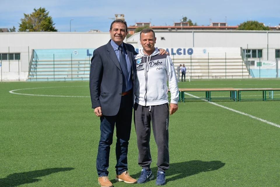 Adriano Fantoni con il mister Massimiliano Paba